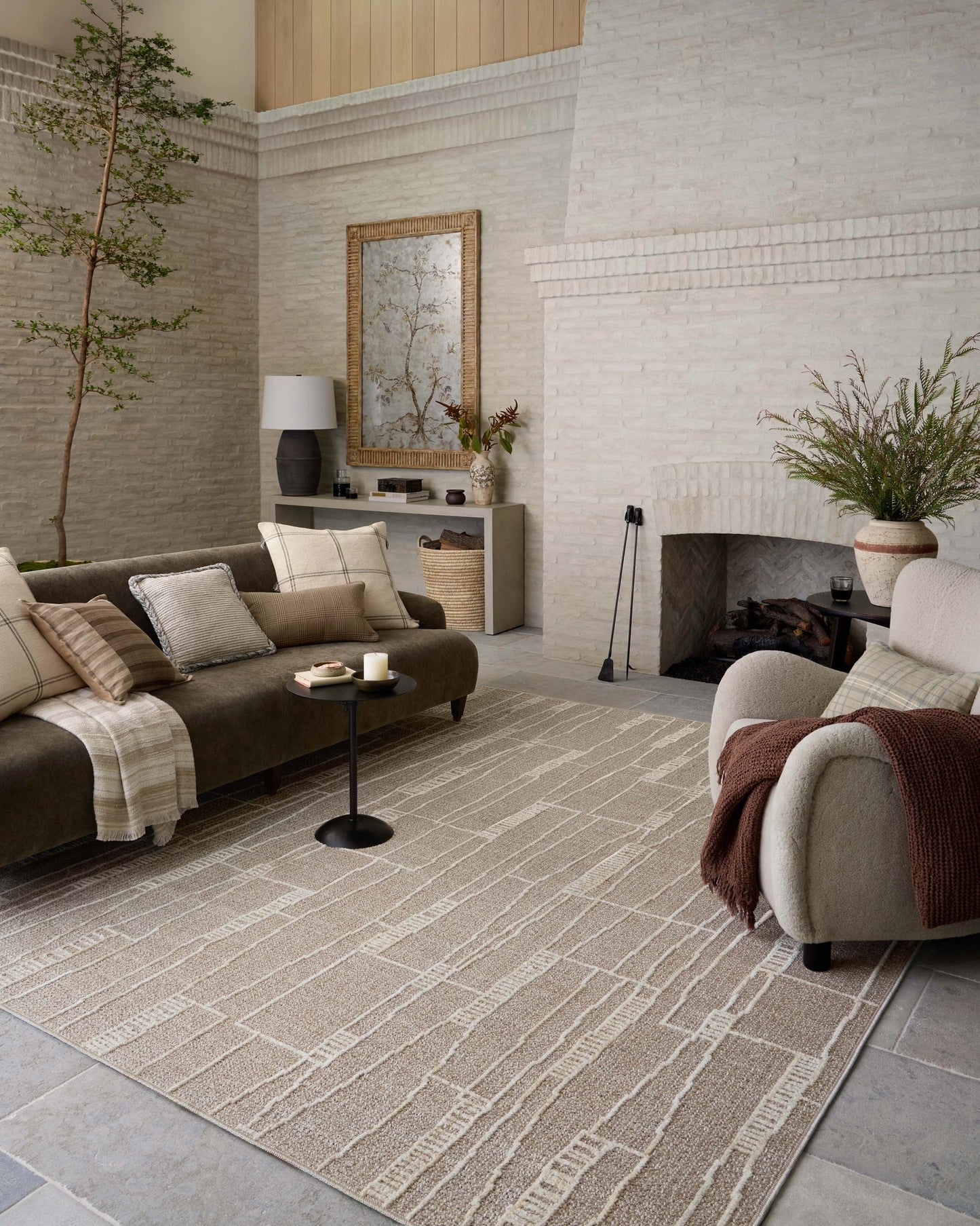 Amber Lewis x Loloi Bexley Mushroom / Natural 11'-6" x 15' Area Rug