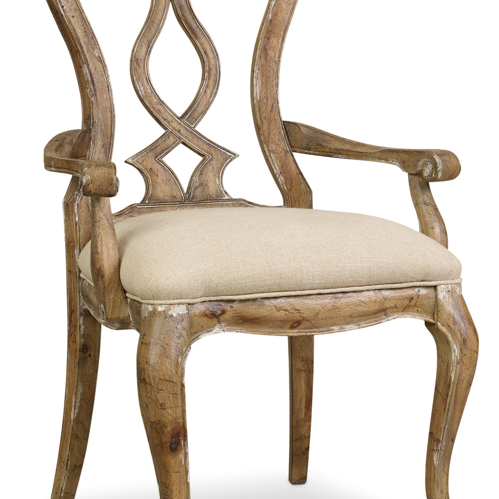 Chatelet Splatback Arm Chair - Pecky Pecan Veneers