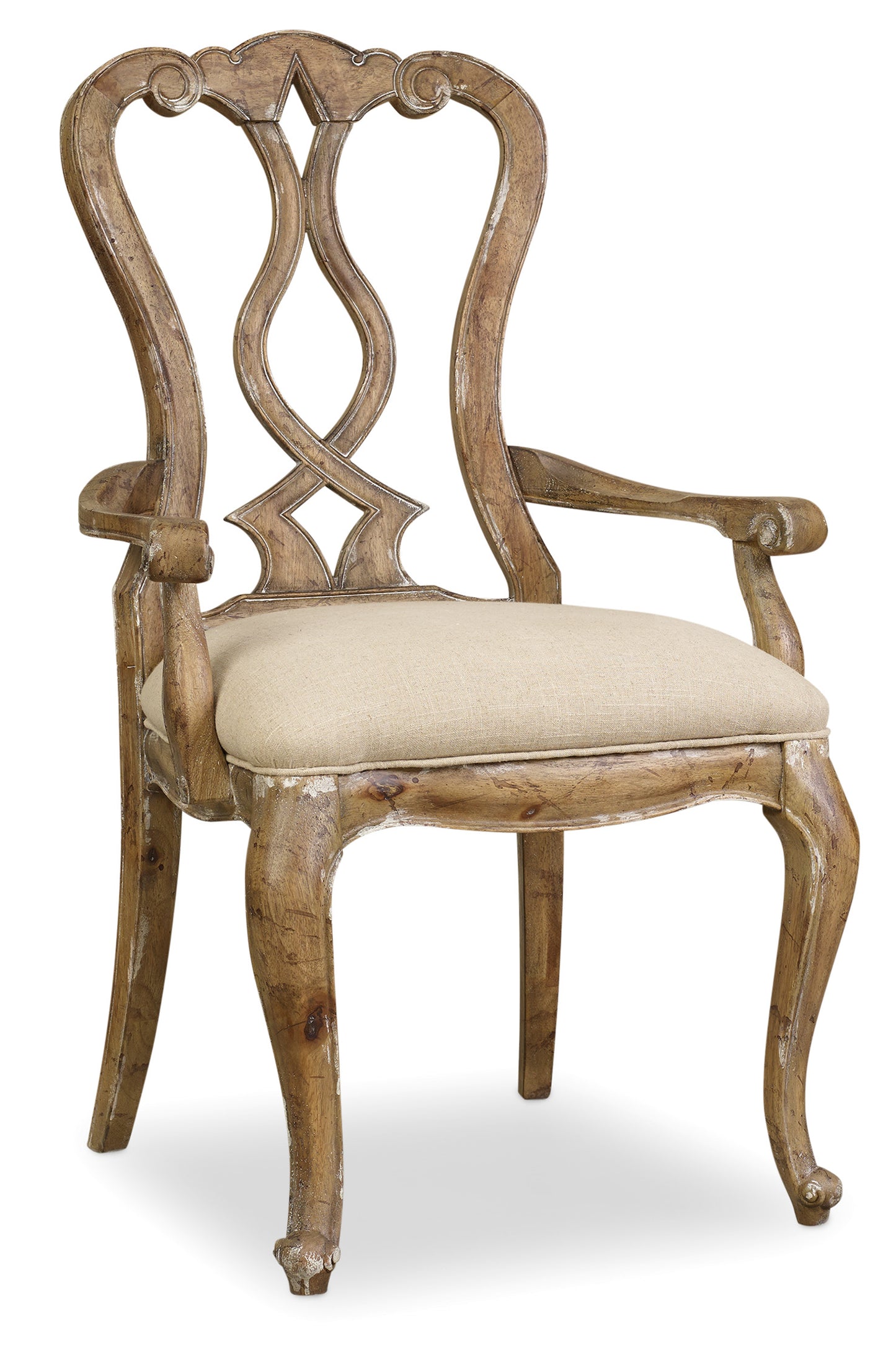 Chatelet Splatback Arm Chair - Pecky Pecan Veneers