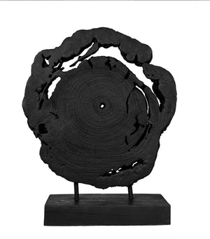Black Teak Wood Decorative Sculpture with Stand, Set of 2 - #shop_name Accessories, Accent Decor