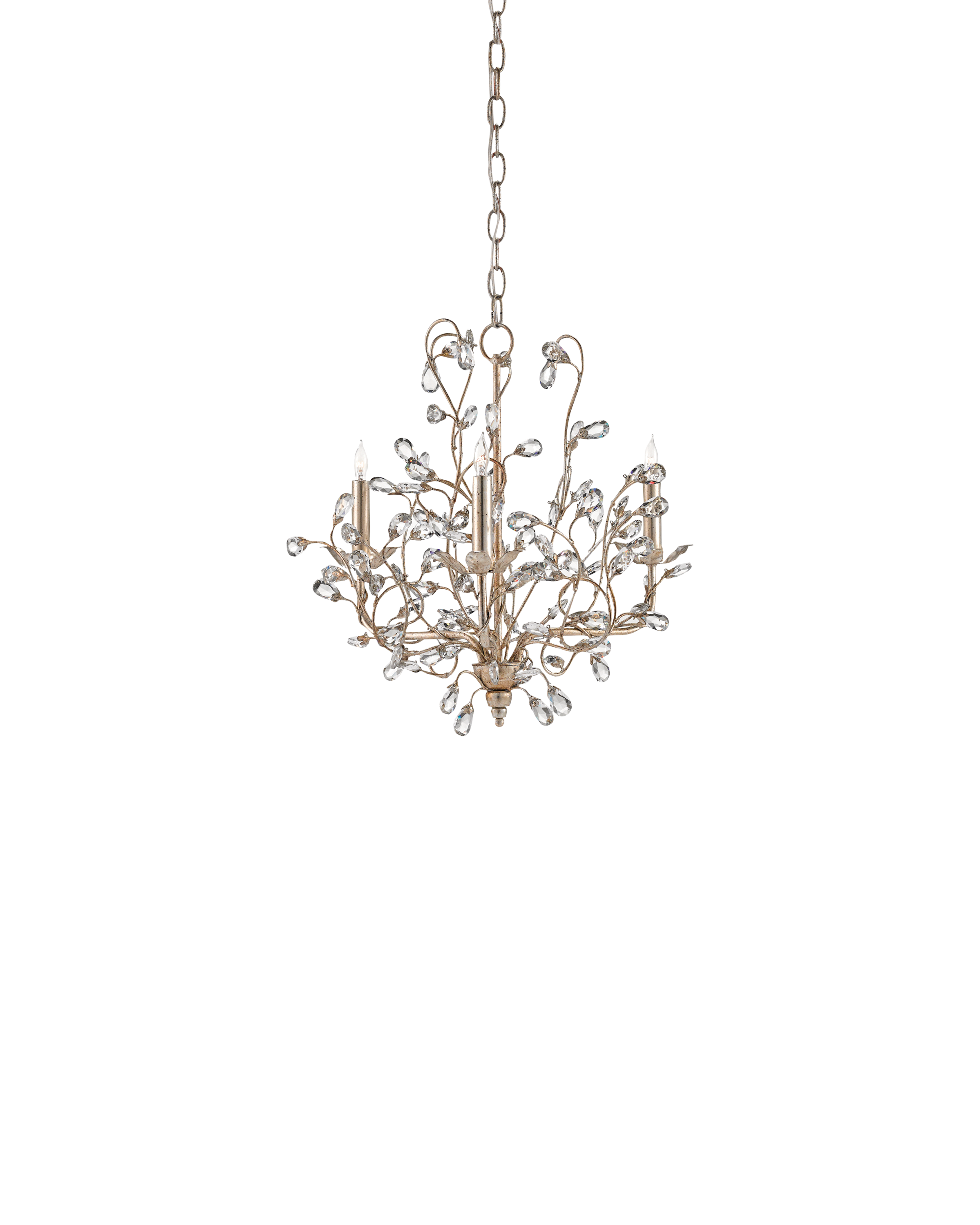 Crystal Bud Small Silver Chandelier - Thumbnail 2