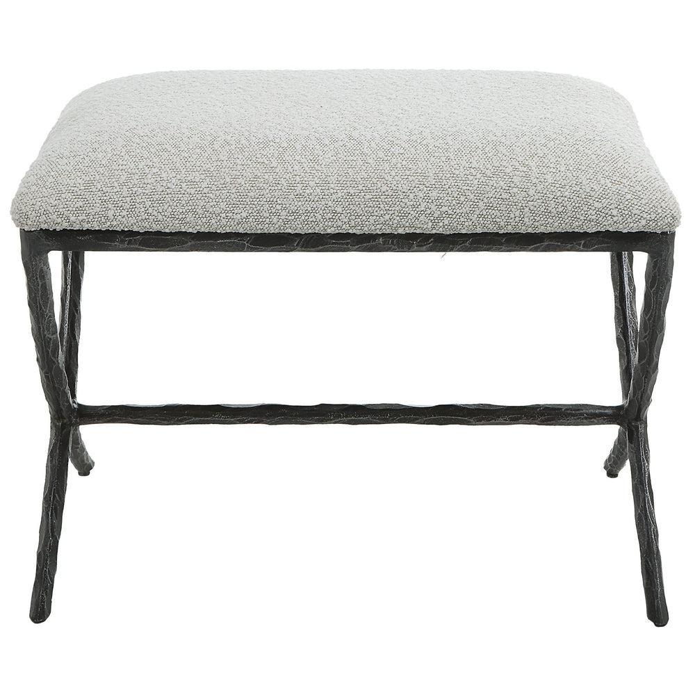 Brisby Gray Fabric Small Bench - #shop_name Benches & Ottomans & Stools