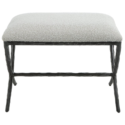 Brisby Gray Fabric Small Bench