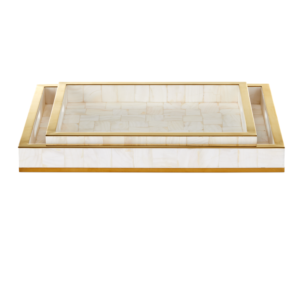 
                      
                        Casey Mother of Pearl Tray Set of 2.
                      
                    