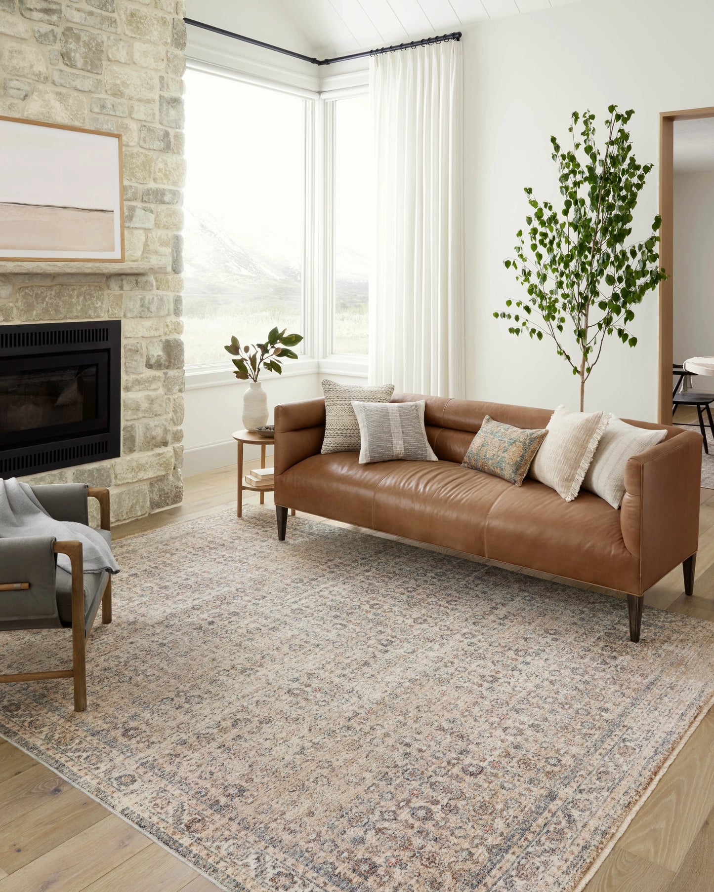Angela Rose x Loloi Blake Beige / Denim 2'-7" x 8'-0" Runner Rug
