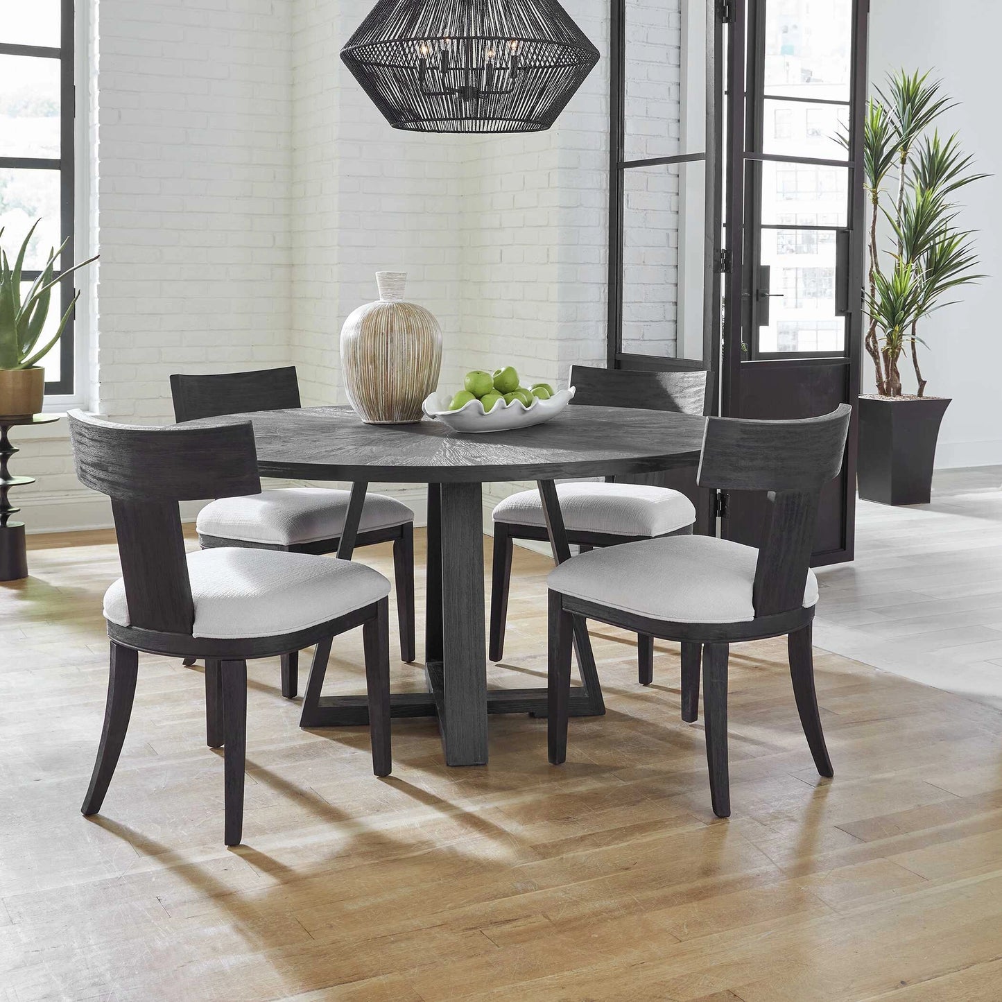 Uttermost Pulsar Round Gray Walnut Dining Table