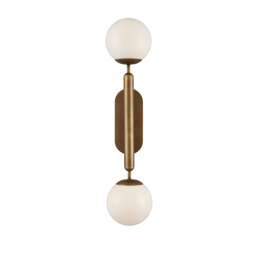 
                      
                        Barbican Double-Light Brass Wall Sconce.
                      
                    