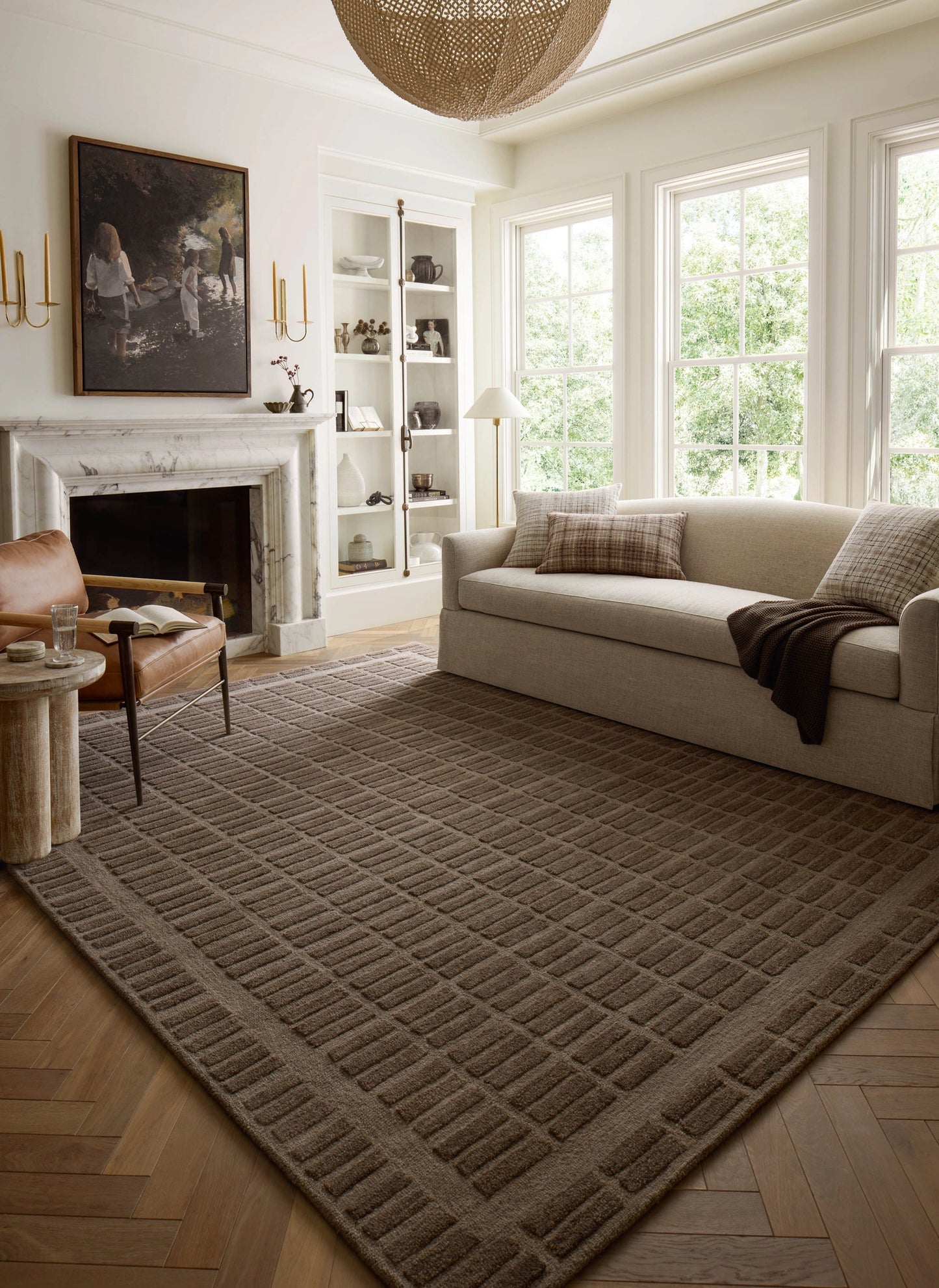 Chris Loves Julia x Loloi Bradley Cocoa / Cocoa 11'-6" x 15' Area Rug
