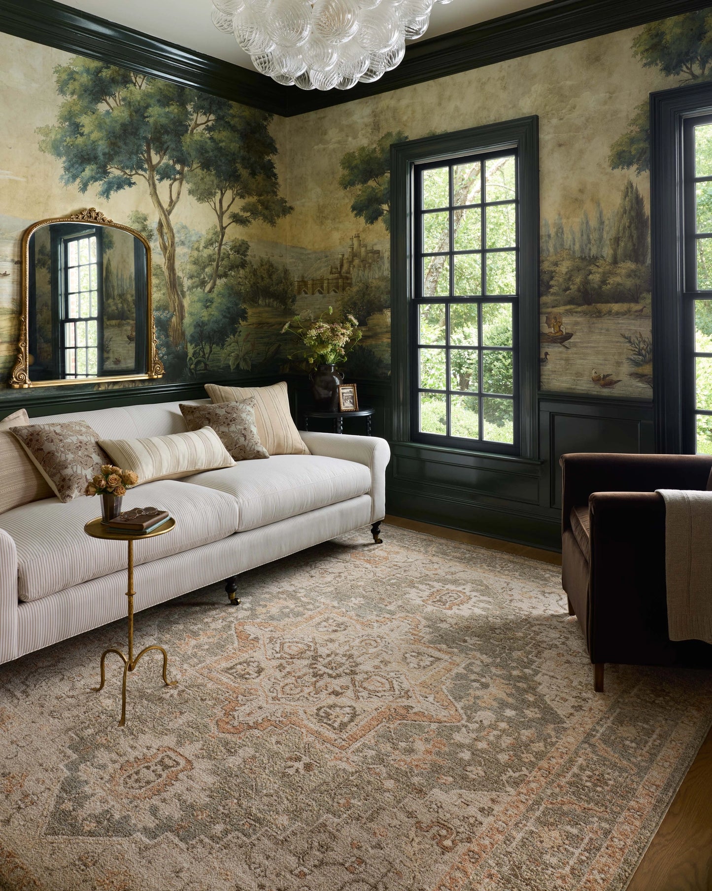 Chris Loves Julia x Loloi Palma Olive / Spice 18" x 18" Sample Rug