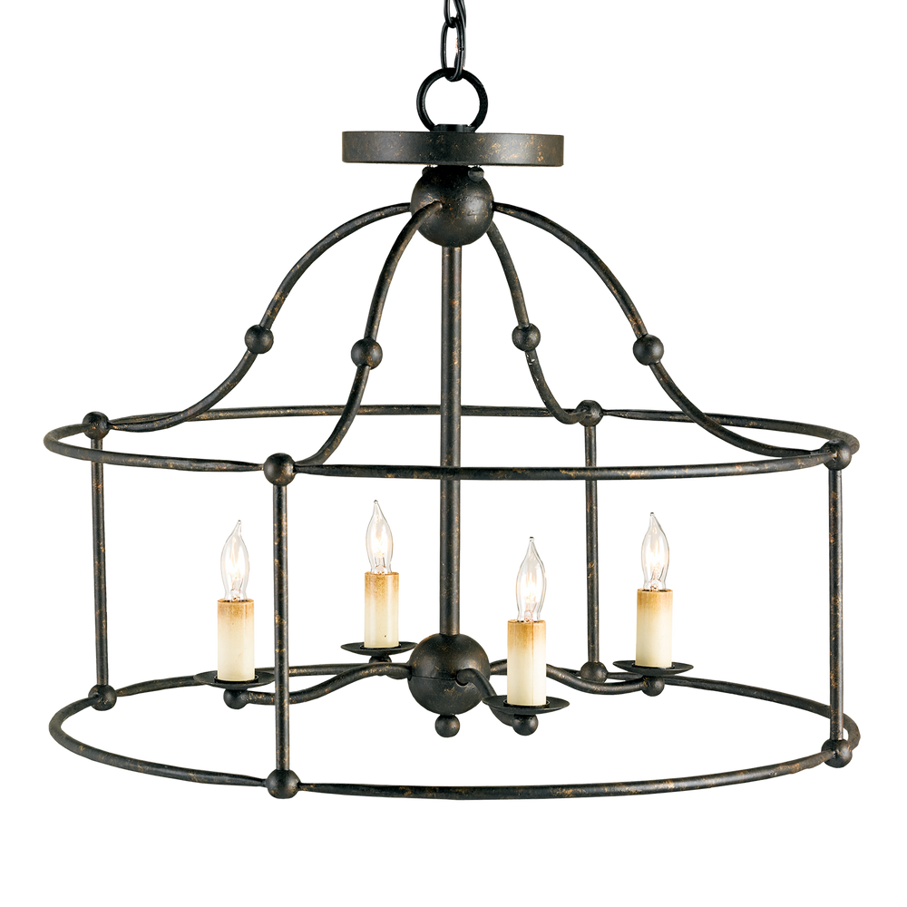 Fitzjames Black Semi-Flush Mount