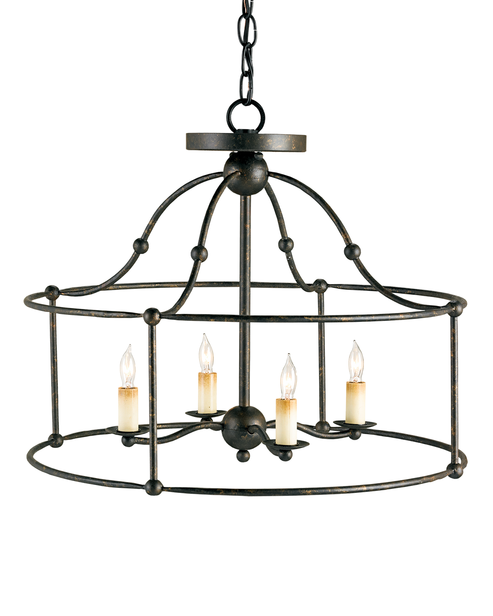 Fitzjames Black Semi-Flush Mount