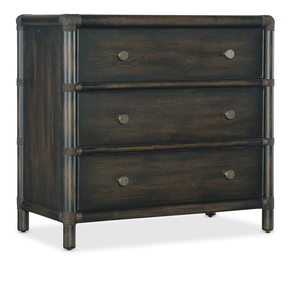 Retreat Pole Rattan Nightstand - Black Sand.