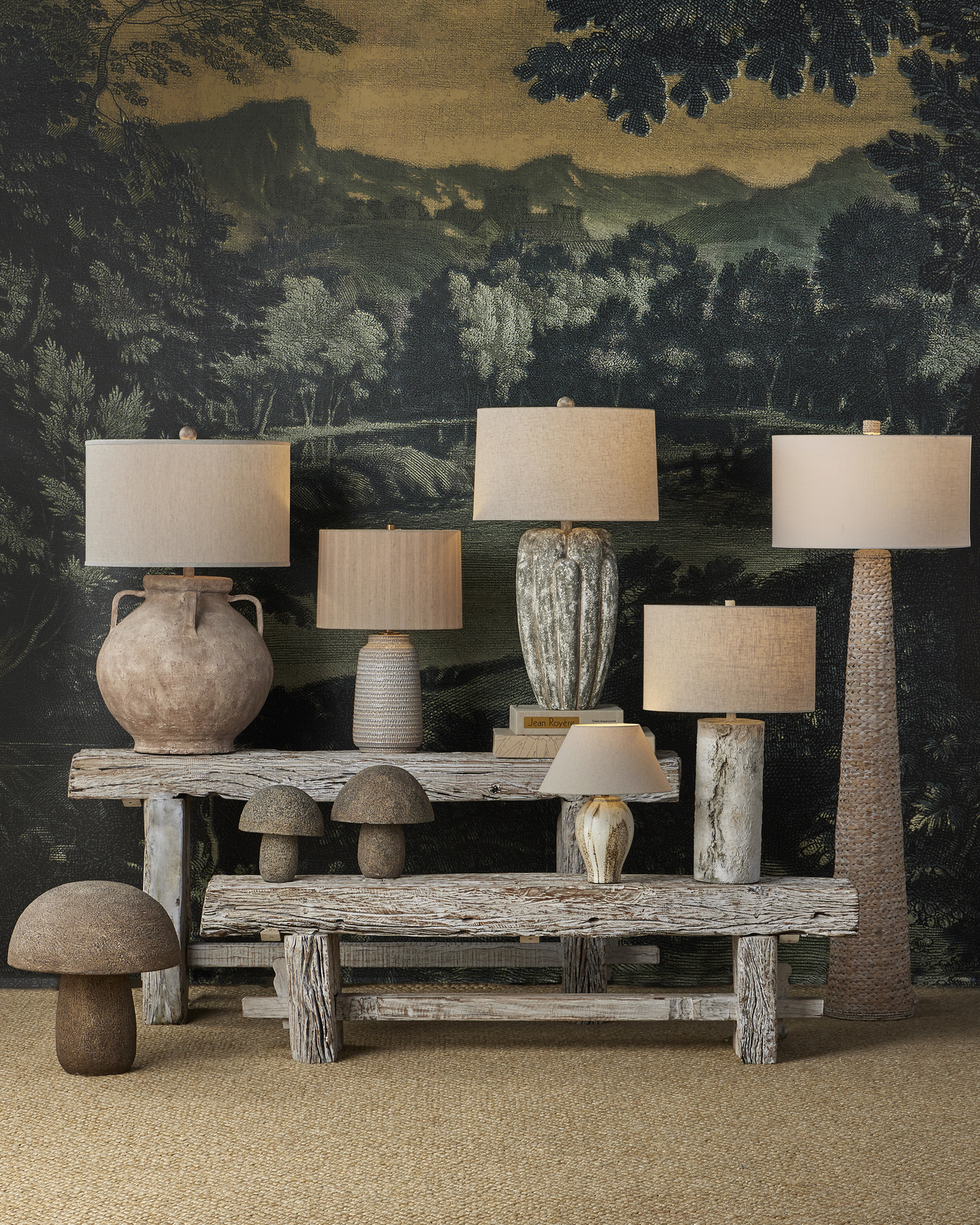 Birdsong Whitewash Floor Lamp