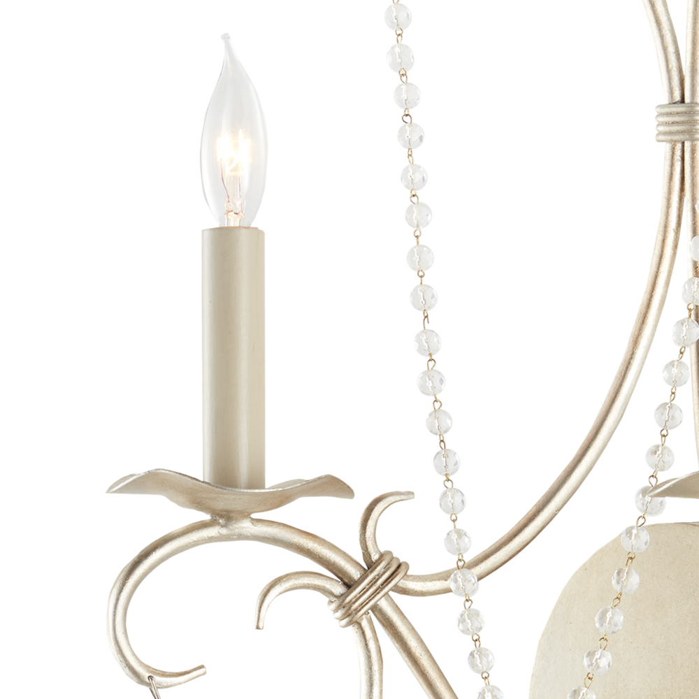Crystal Lights Silver Wall Sconce