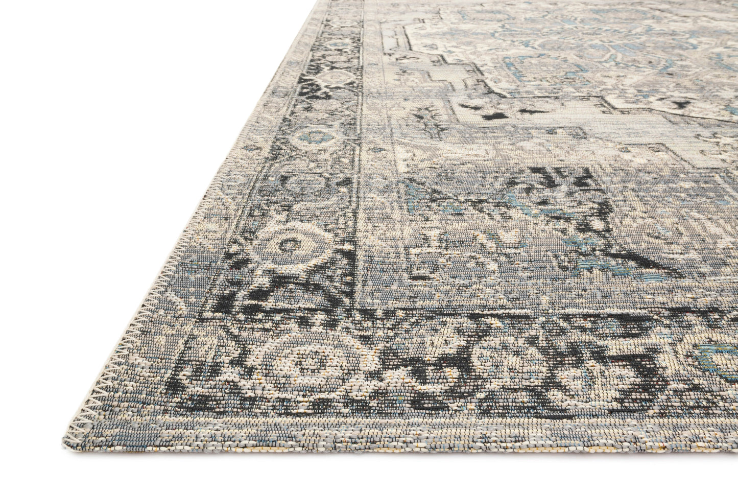 Loloi Mika Grey / Blue 18" x 18" Sample Rug