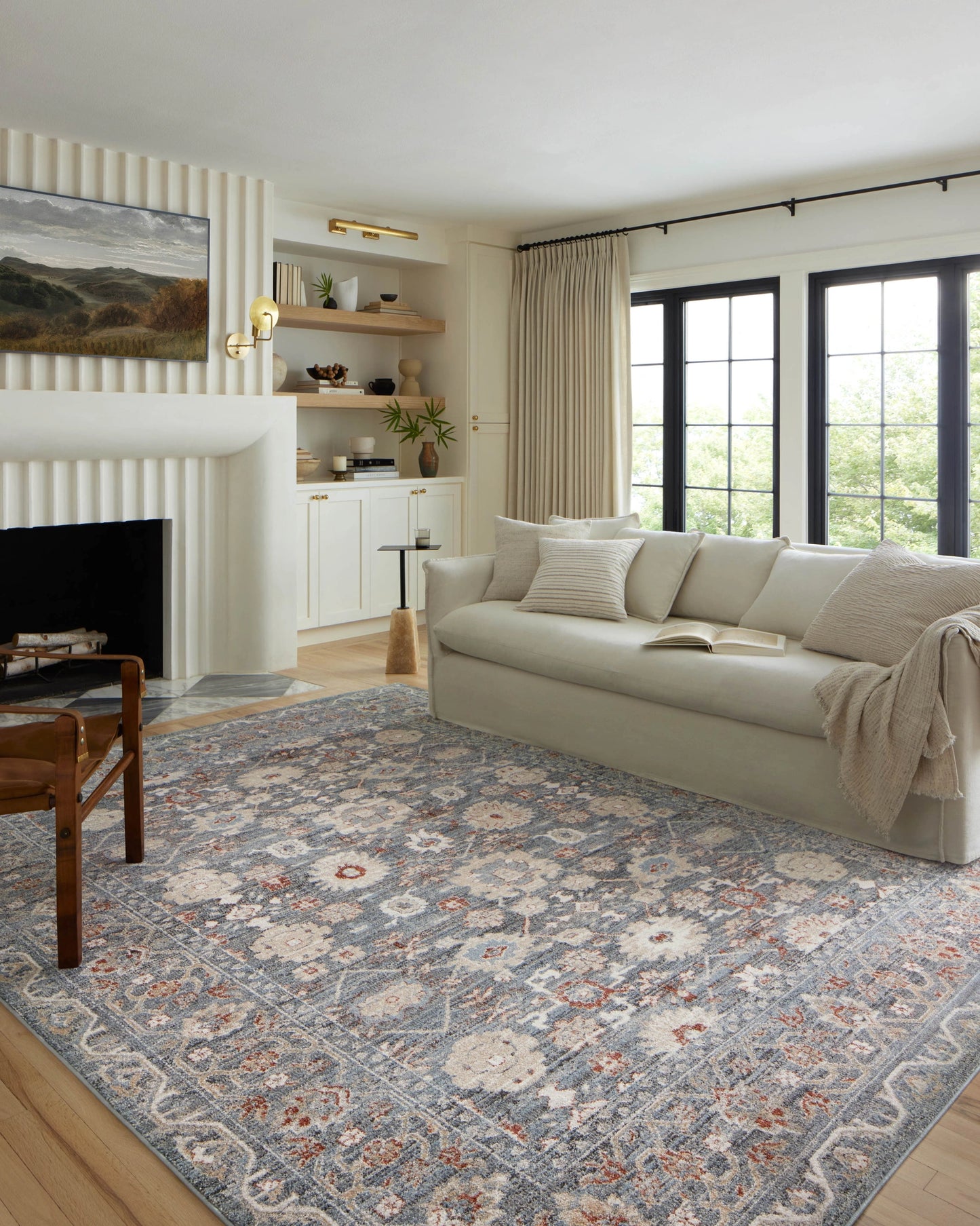 Loloi Odette Sky / Rust 5'-3" x 7'-9" Area Rug