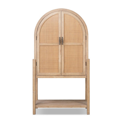 Caprice Tall Bar Cabinet - Light Natural Parawood Veneer