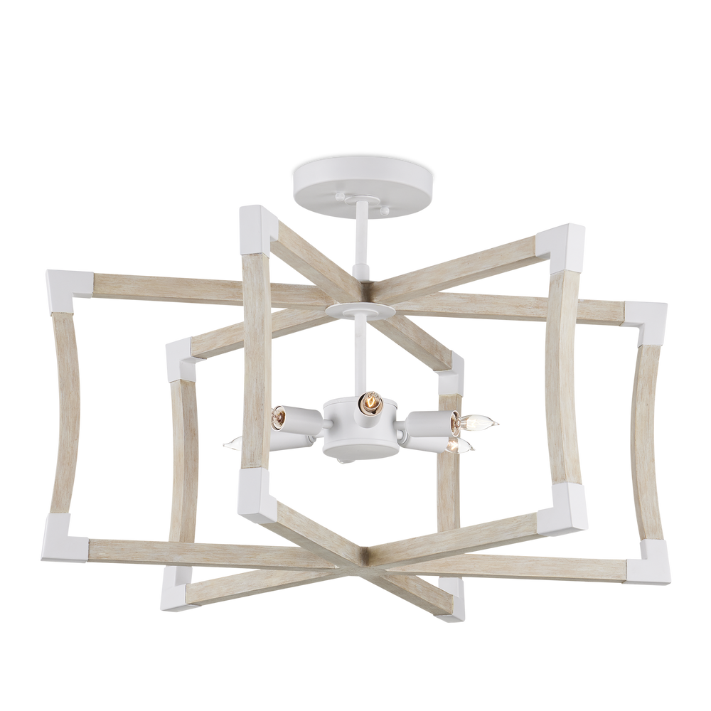 Bastian Small Sandstone Semi-Flush Mount