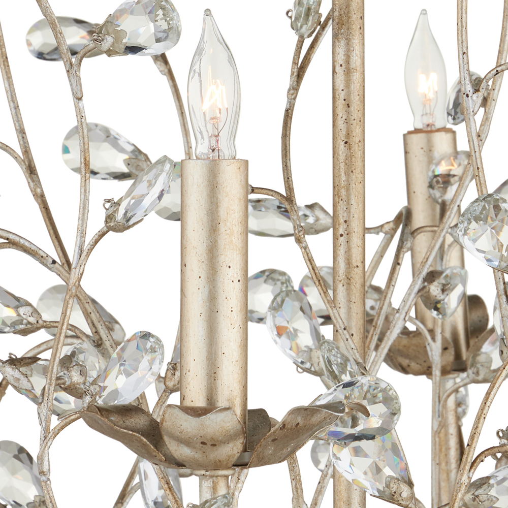 Crystal Bud Small Silver Chandelier – Petite Silver Crystal Fixture ...