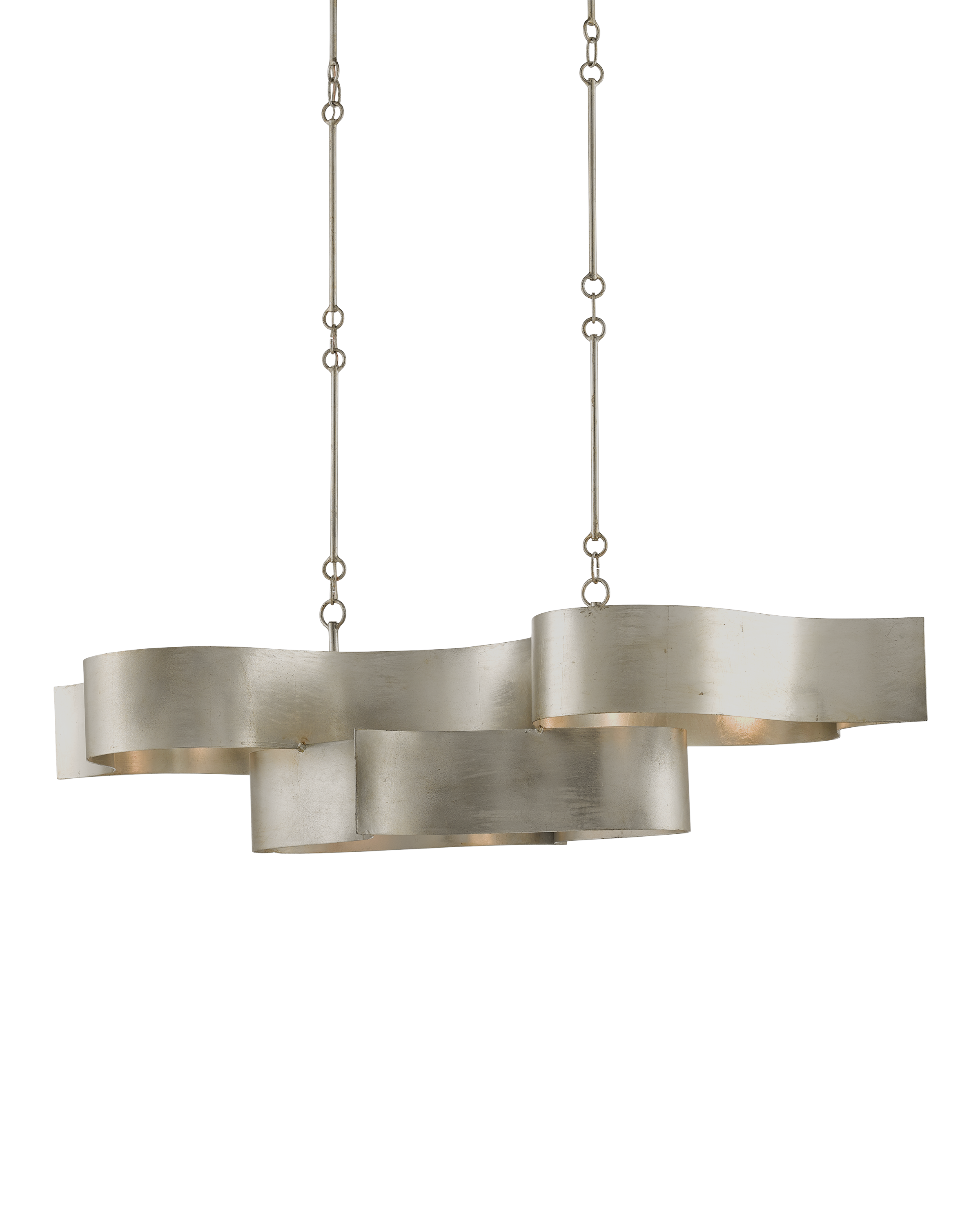 Grand Lotus Oval Silver Chandelier