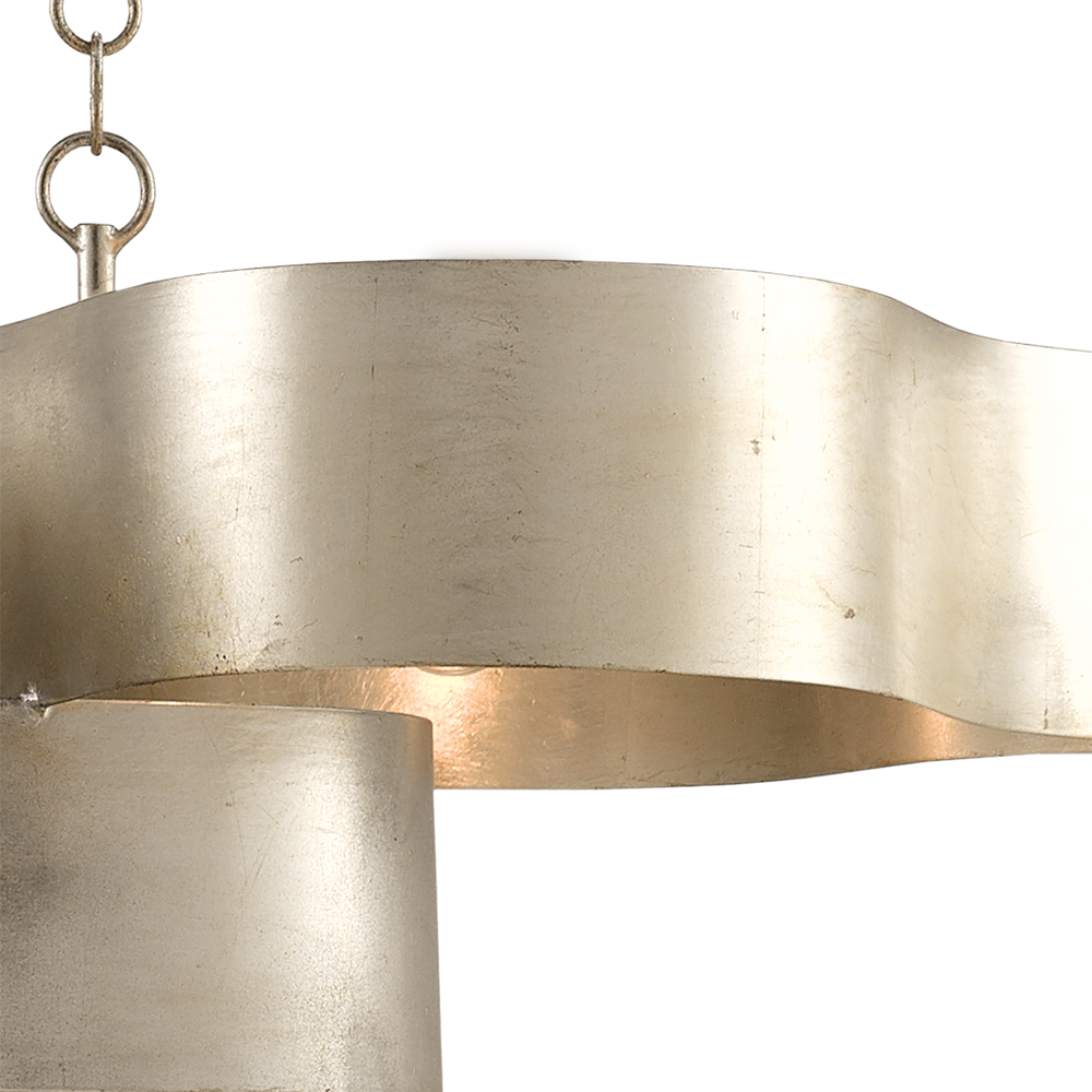 Grand Lotus Oval Silver Chandelier