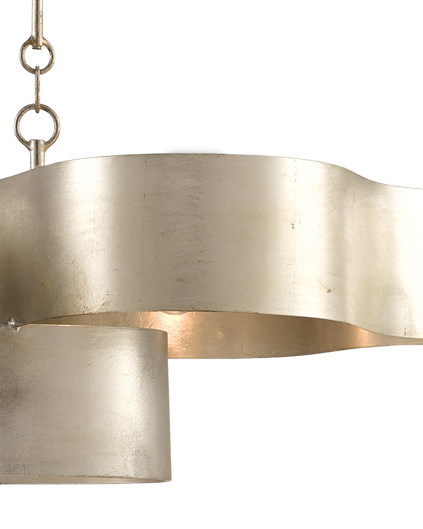 Grand Lotus Oval Silver Chandelier