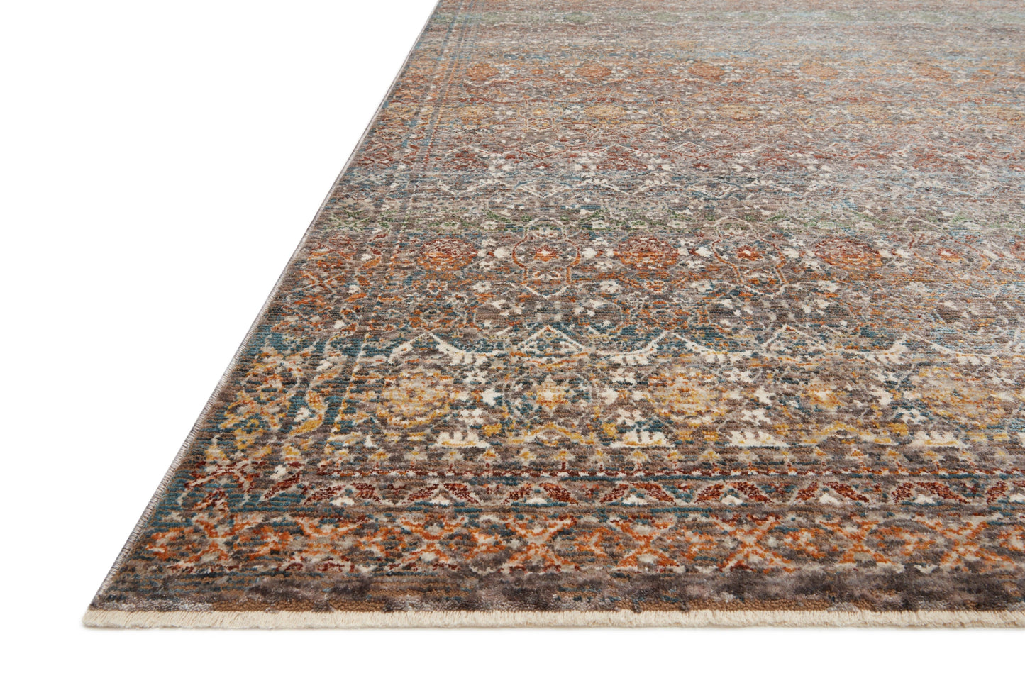Loloi Lourdes Stone / Multi 18" x 18" Sample Rug