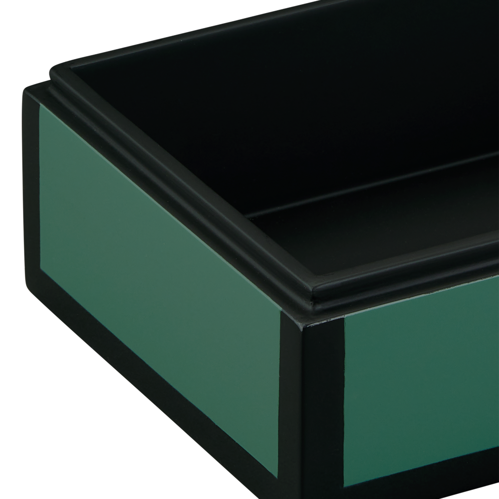 
                      
                        Green Lacquer Box Set of 2.
                      
                    