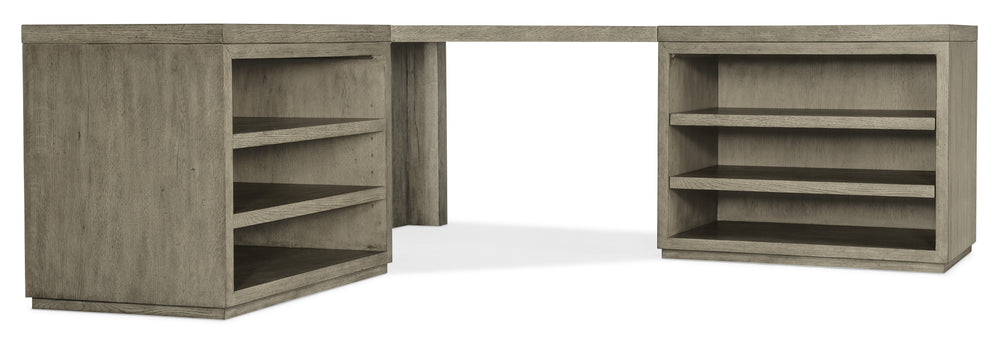 Linville Falls Corner Desk with Two Open Desk Cabinets.