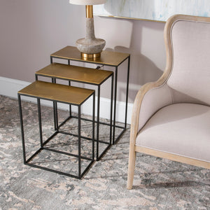 Coreene Gold Nesting Tables Set/3 - #shop_name End Tables & Accent Tables
