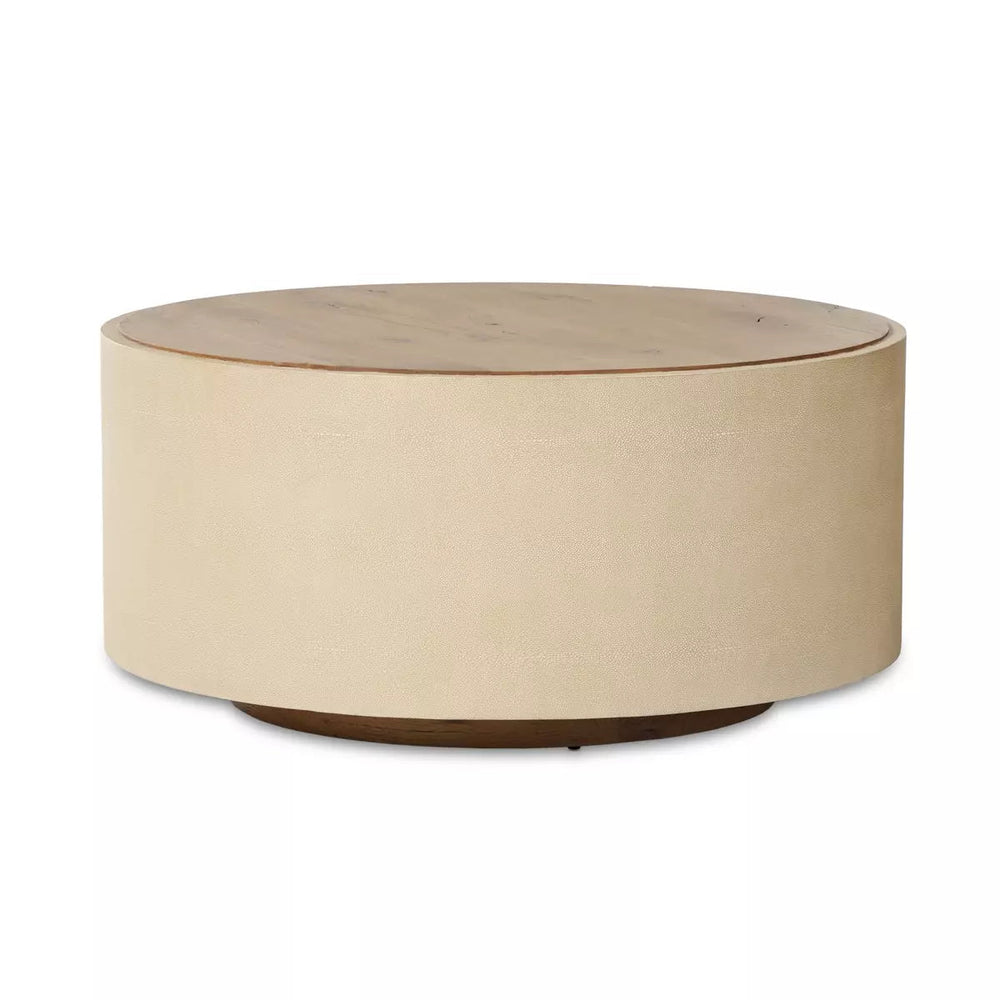 Crosby Round Coffee Table with Natural Resawn Oak - #shop_name Coffee Tables