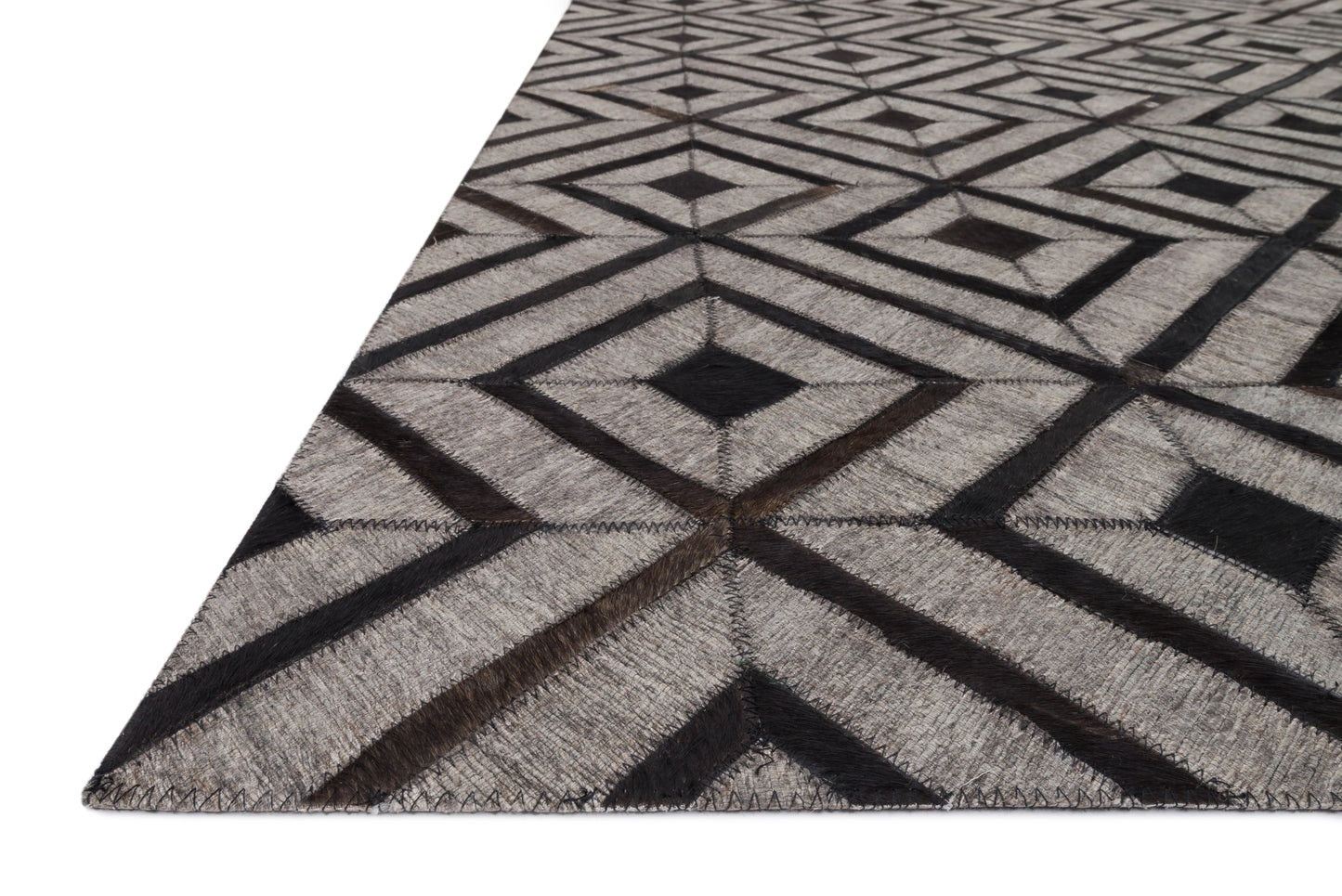 Loloi Dorado Beige / Expresso 18" x 18" Sample Rug