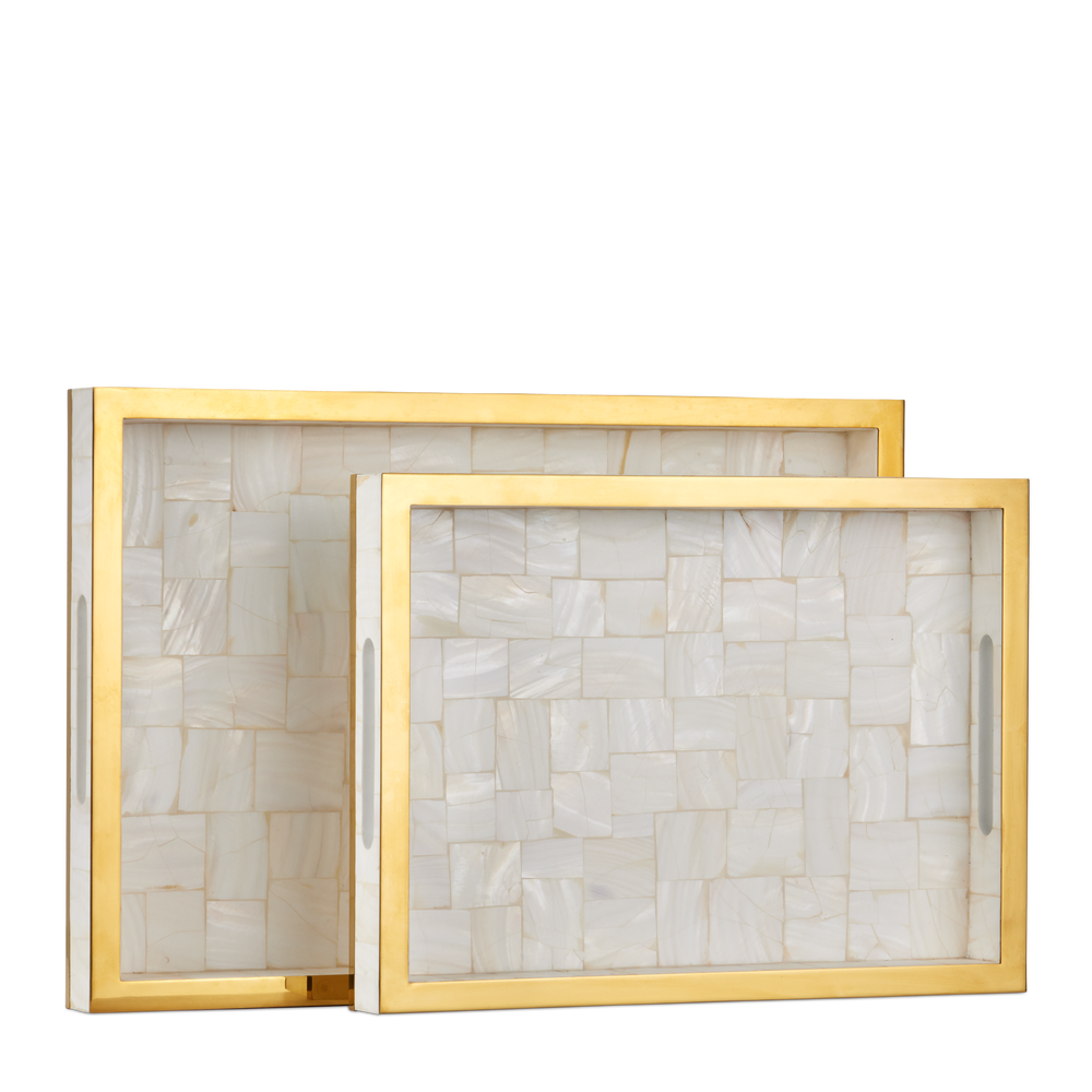 
                      
                        Casey Mother of Pearl Tray Set of 2.
                      
                    