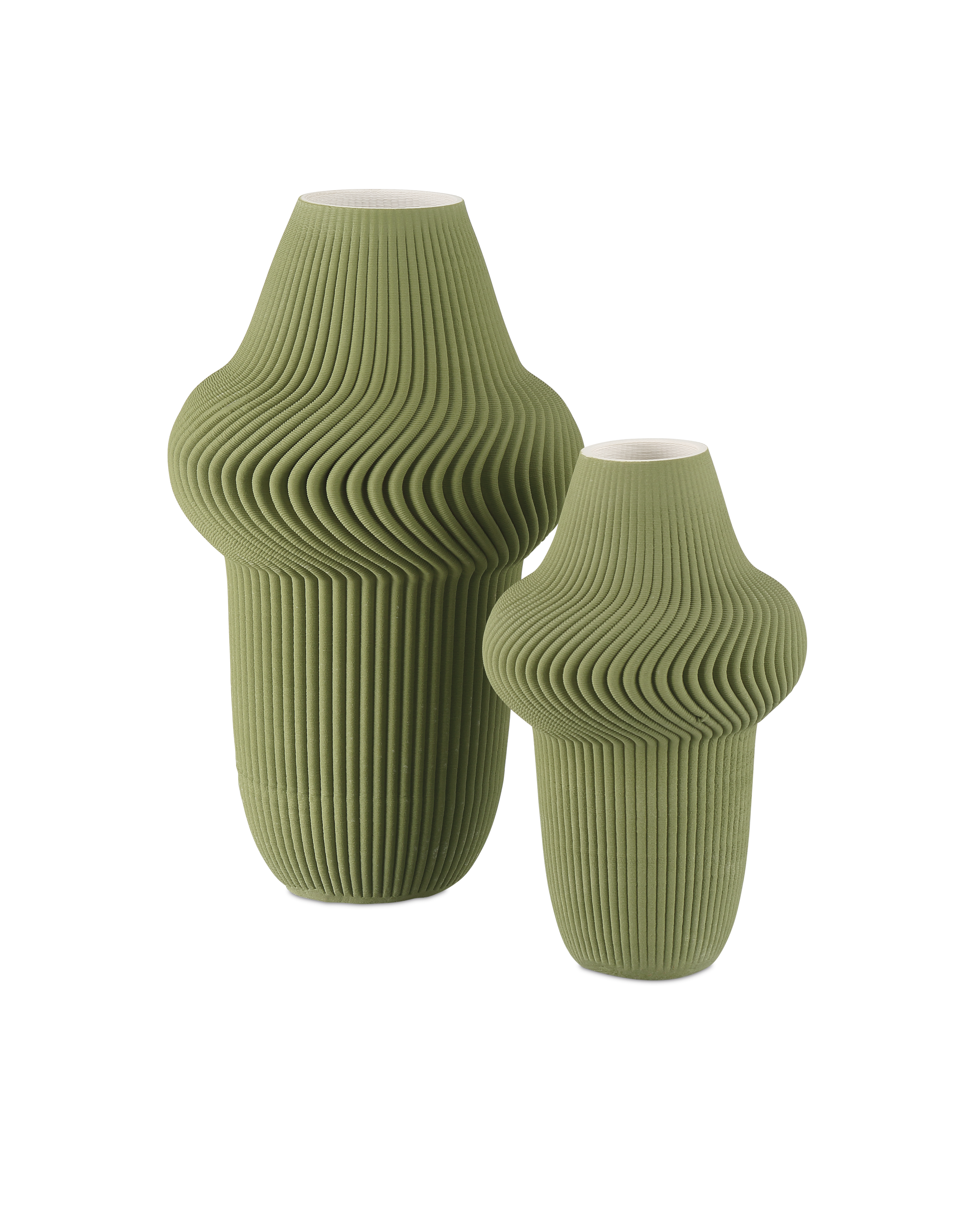 Green Plisse Medium Vase - Thumbnail 3