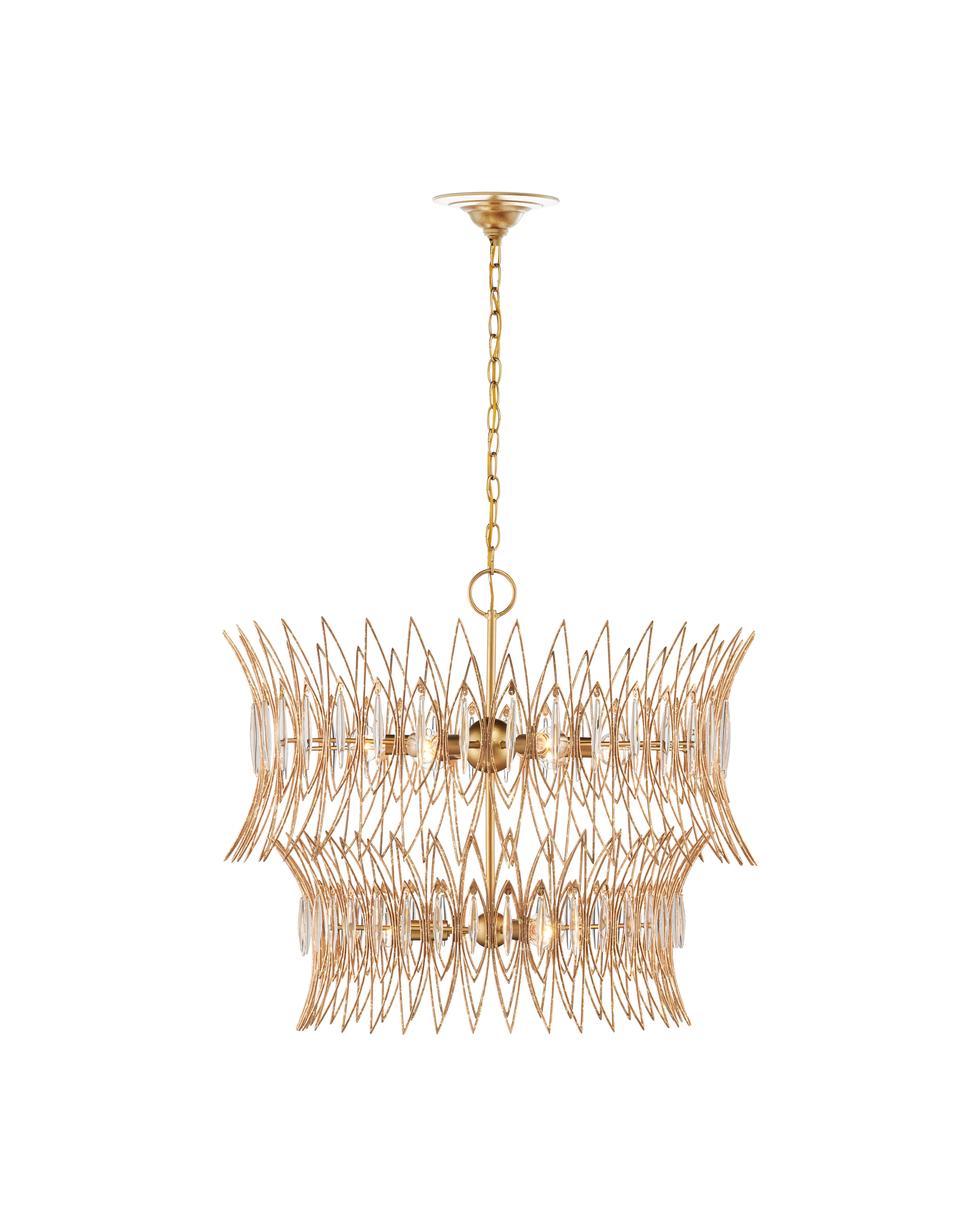 Marquise Medium Gold Chandelier - Thumbnail 3