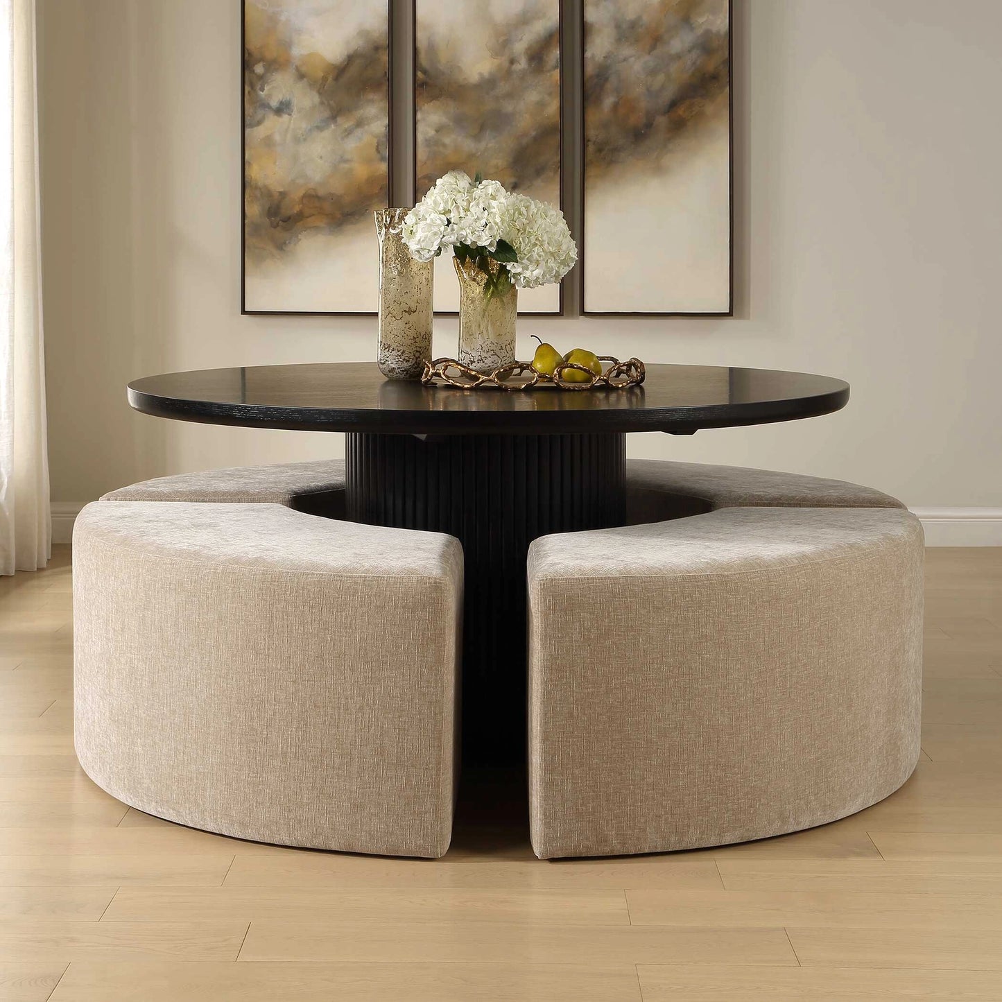 Uttermost Khai Rounded Plush Dining Bench