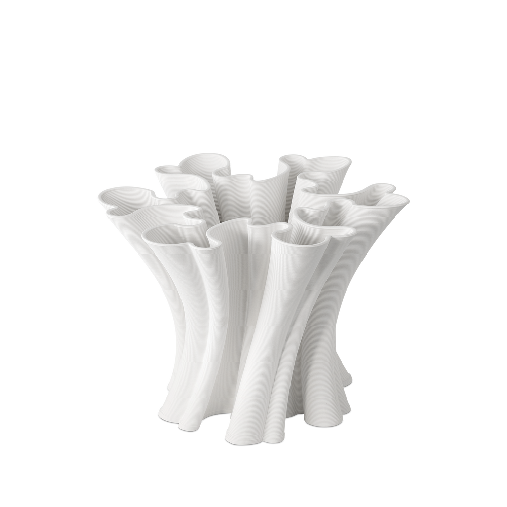 Godet Twist White Vase.