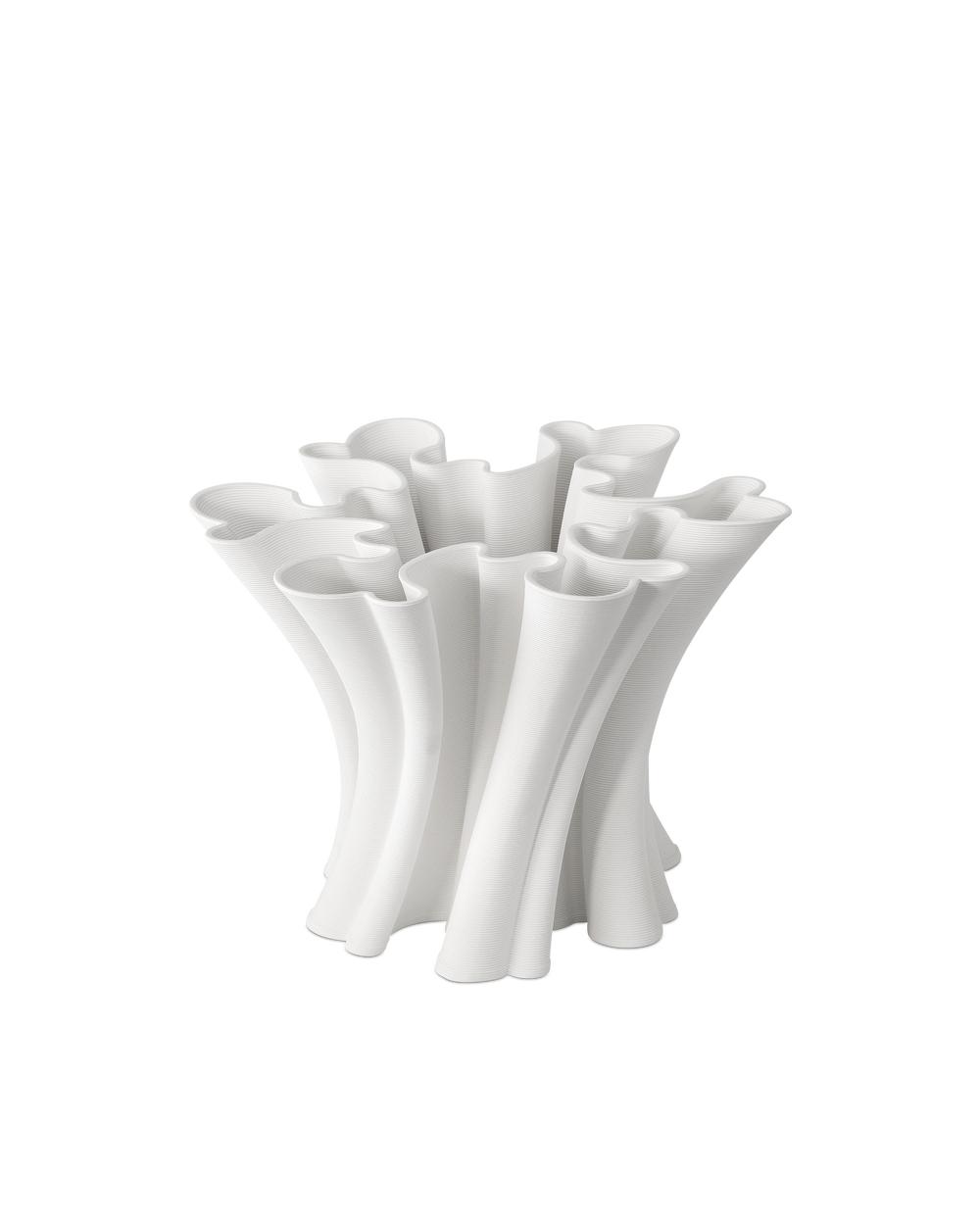 Godet Twist White Vase.