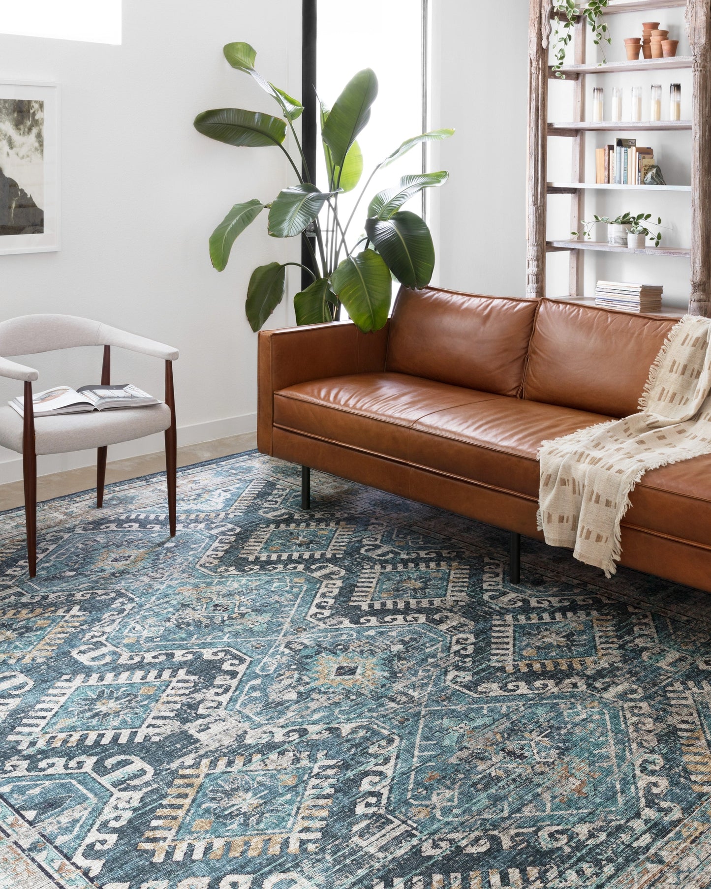 Loloi Skye Denim / Natural 8'-0" x 8'-0" Round Area Rug