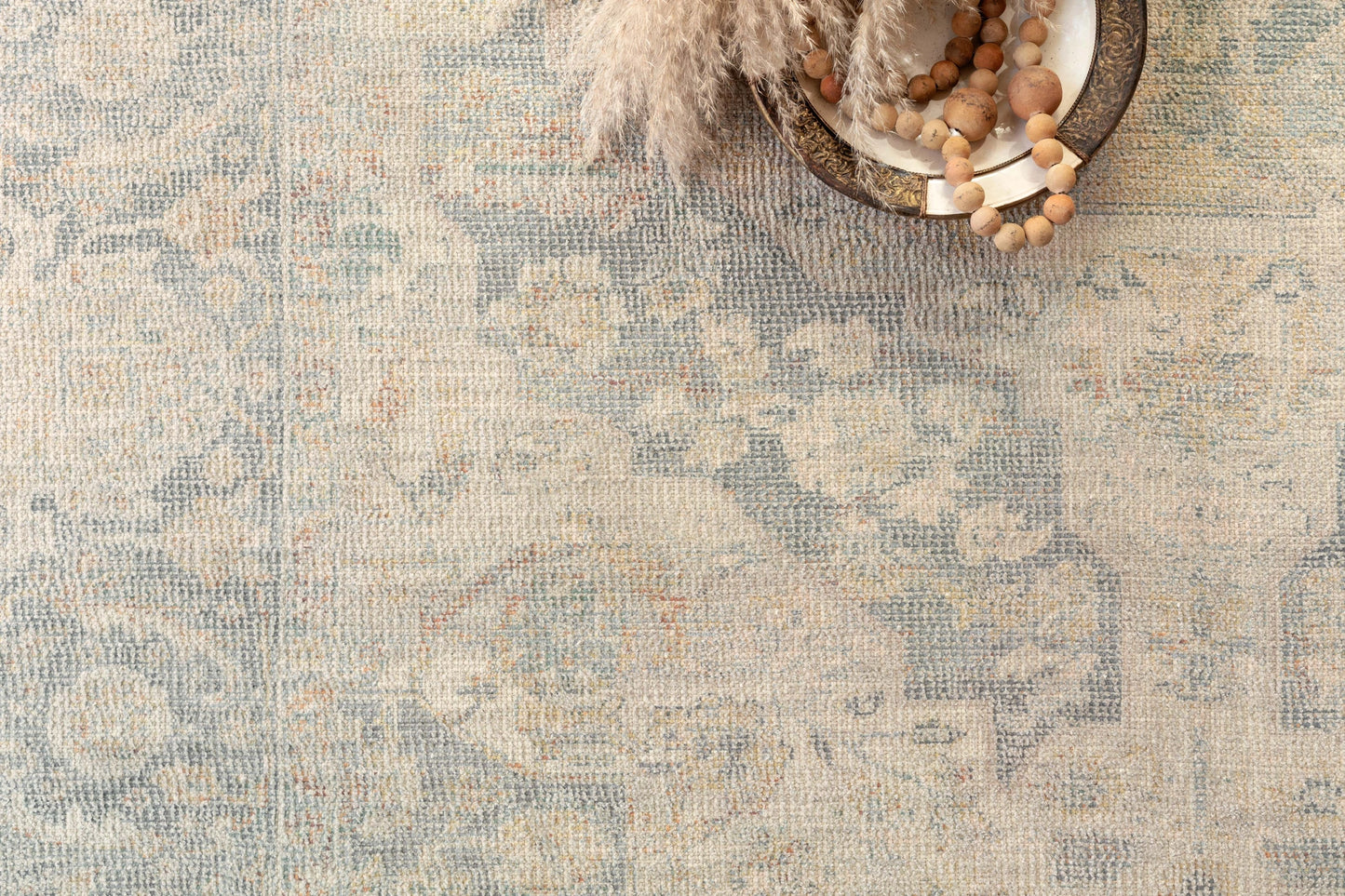 Loloi Priya Bone / Bluestone 18" x 18" Sample Rug