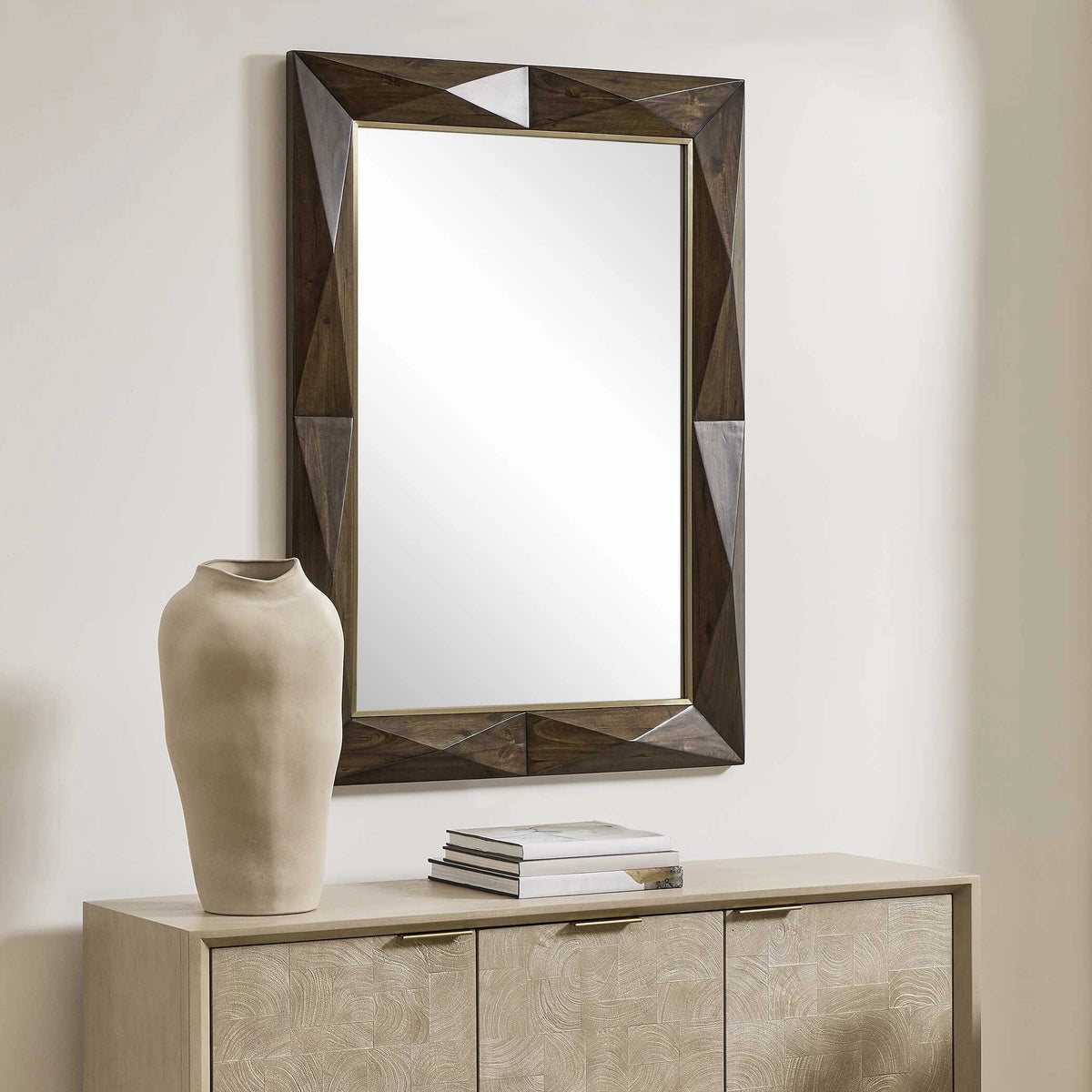 Diamond In The Rough Wood Mirror