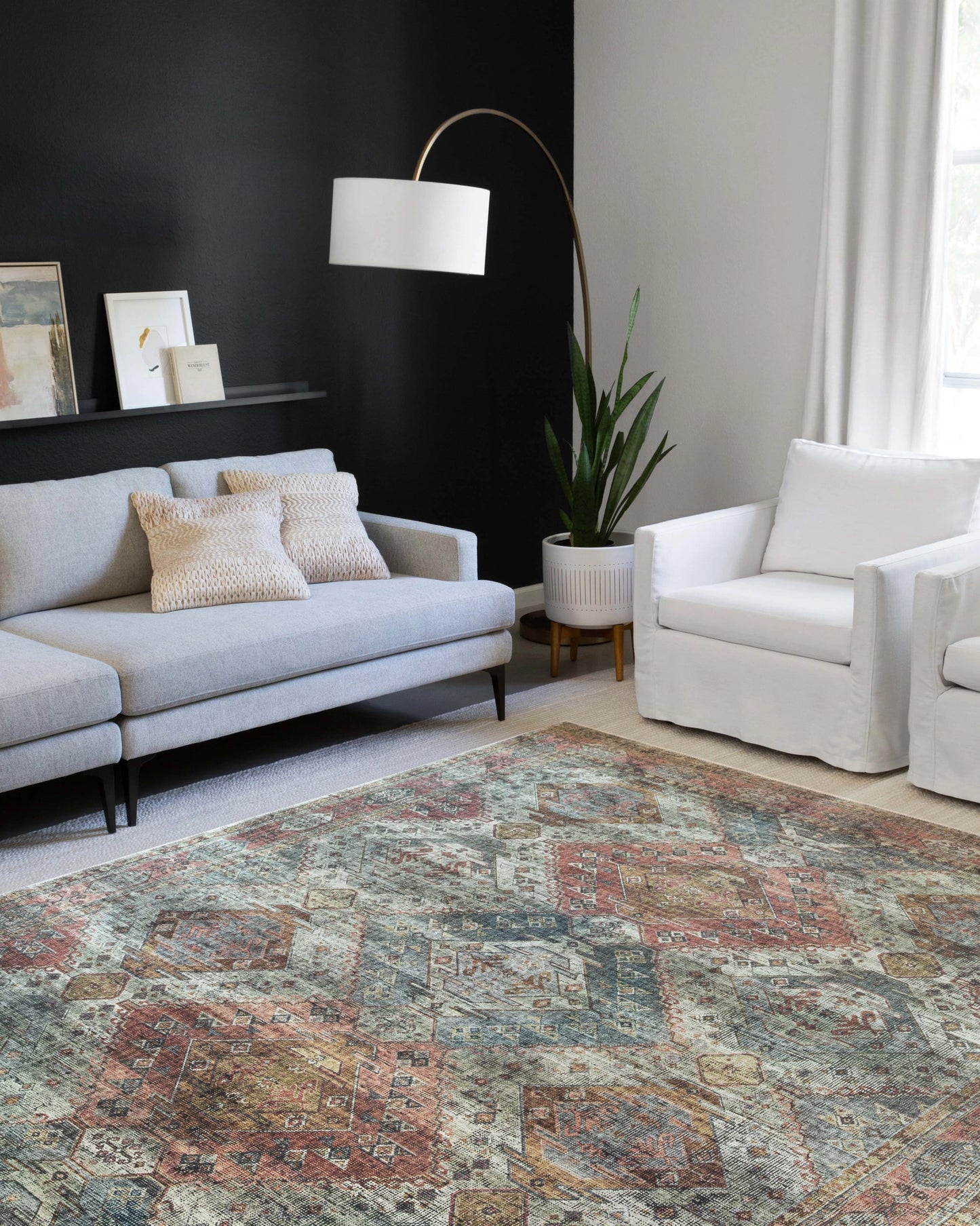 Loloi Skye Apricot / Mist 7'-6" x 9'-6" Area Rug