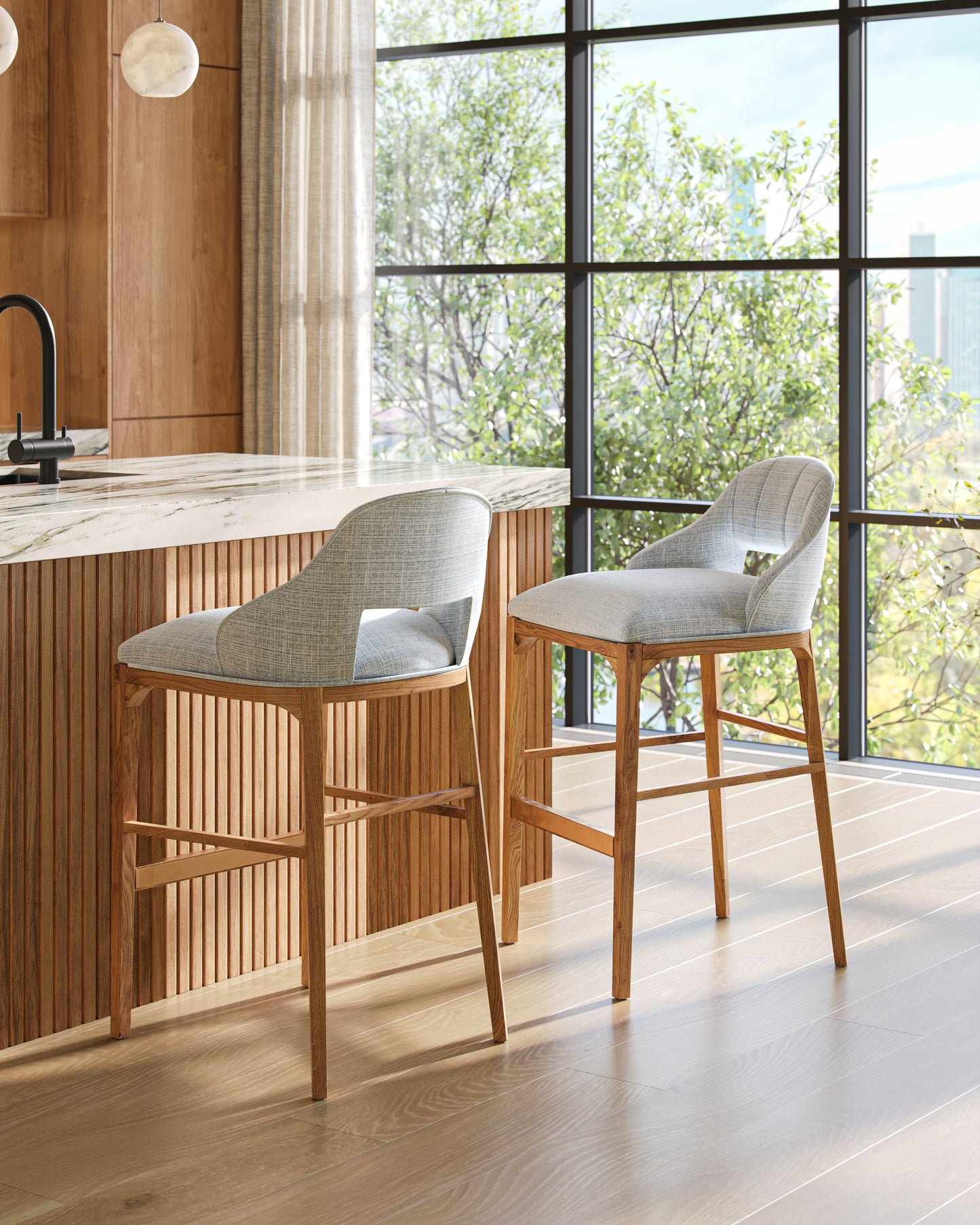 Inga Bar Stool, Greenlight Powder.