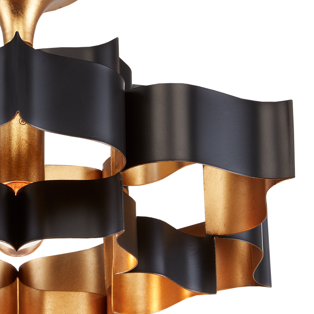 Grand Lotus Small Black Chandelier