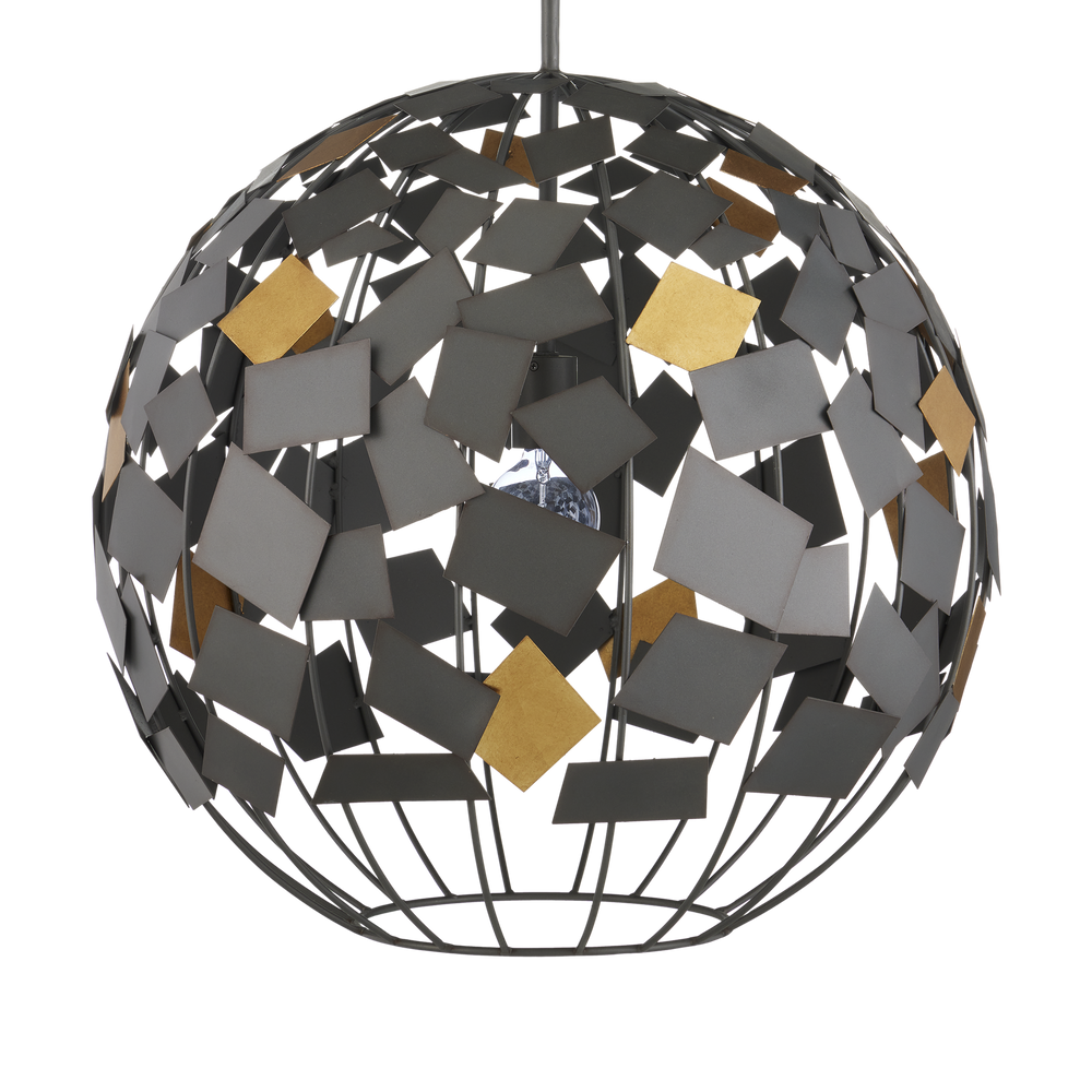 Moon Night Gray & Gold Orb Chandelier
