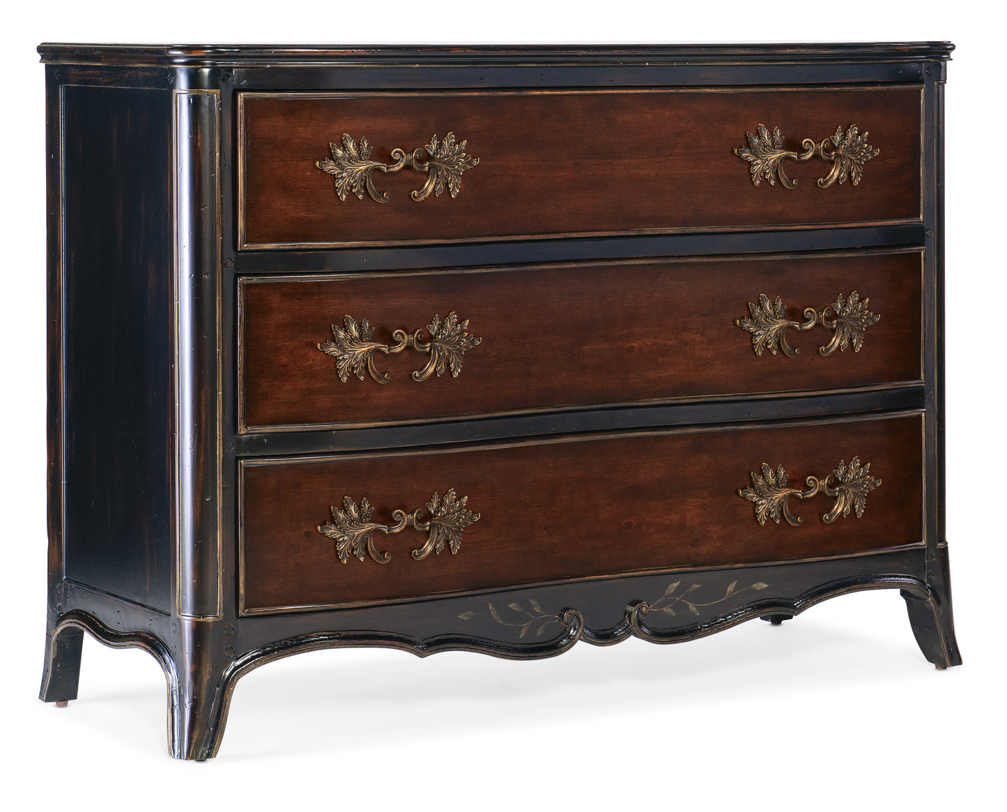 Charleston Three-Drawer Accent Chest - Black Cherry