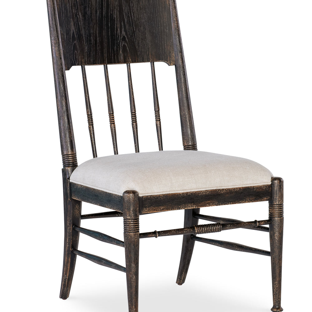Americana Upholstered Seat Side Chair - Black