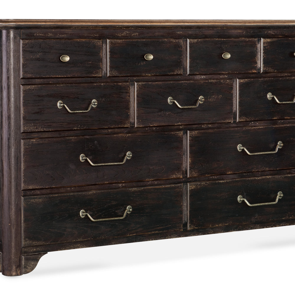 Americana Dresser with 11 Drawers - Black