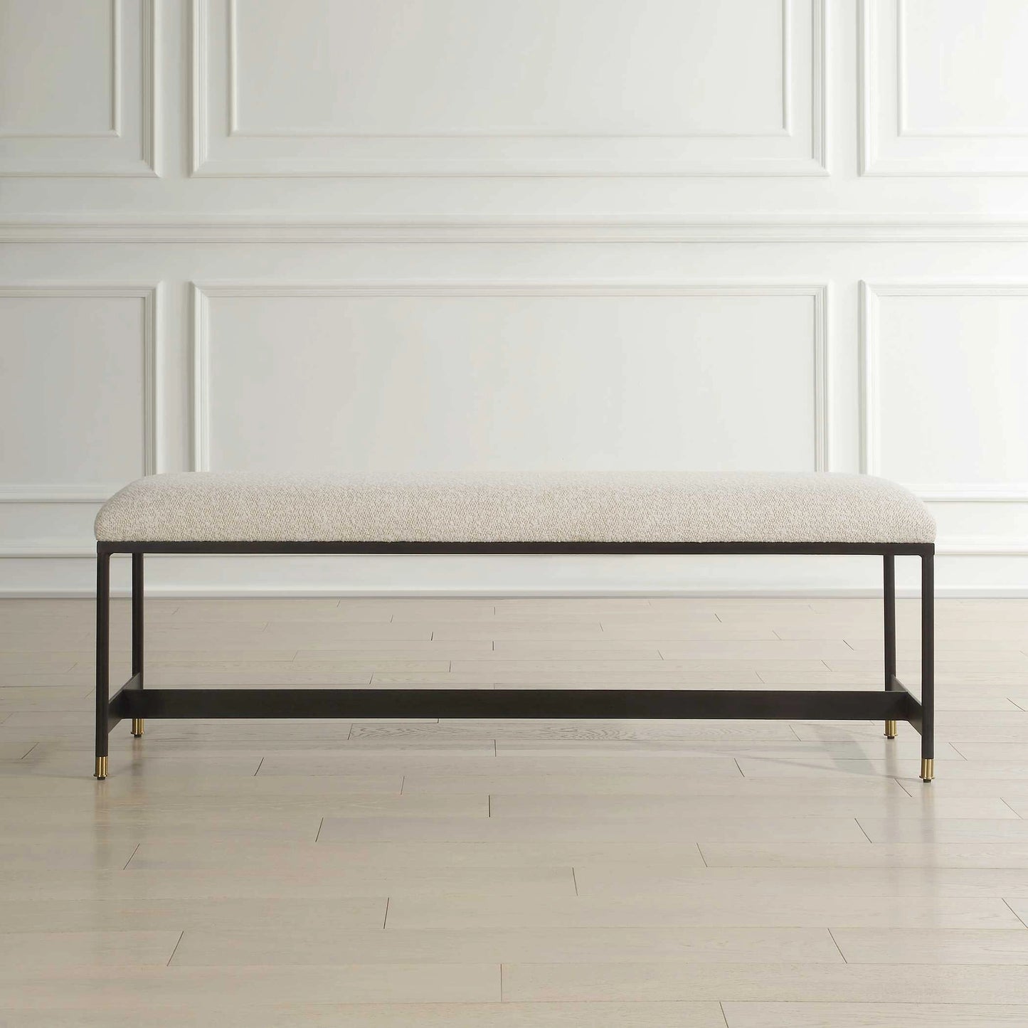 Uttermost Halston Upholstered White Bench