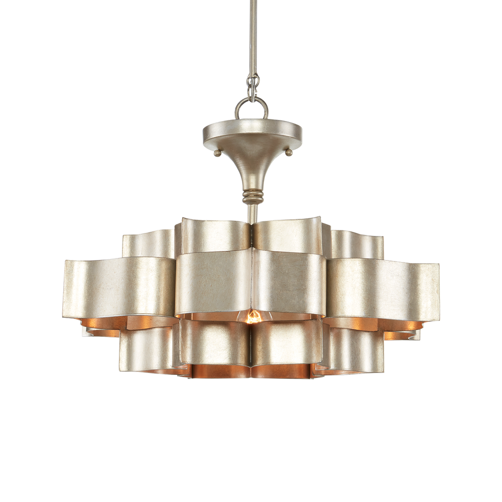 Grand Lotus Small Silver Chandelier